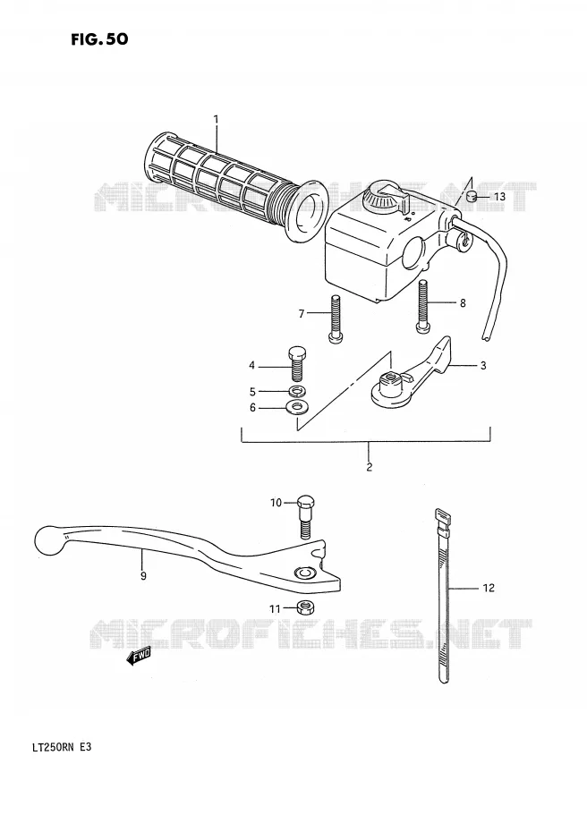 LEVIER DE FREIN (MODELE F/G) Suzuki QUAD 250 QUADRACER 1987  LT250RH(E3)