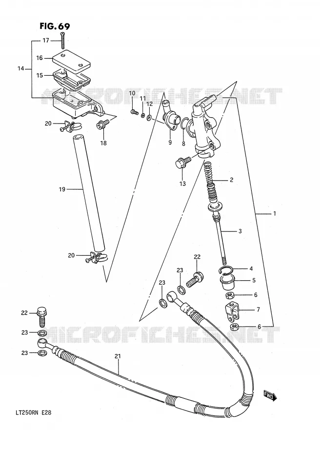 MAITRE CYLINDRE ARRIERE (MODELE F) Suzuki QUAD 250 QUADRACER 1990  LT250RL(E28)