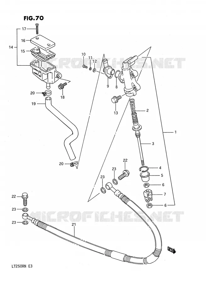 MAITRE CYLINDRE ARRIERE (MODELE G) Suzuki QUAD 250 QUADRACER 1990  LT250RL(E3)