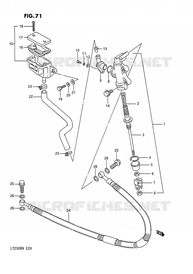 MAITRE CYLINDRE ARRIERE (MODELE H/J/K/L) Suzuki QUAD 250 QUADRACER 1989  LT250RK(E28)
