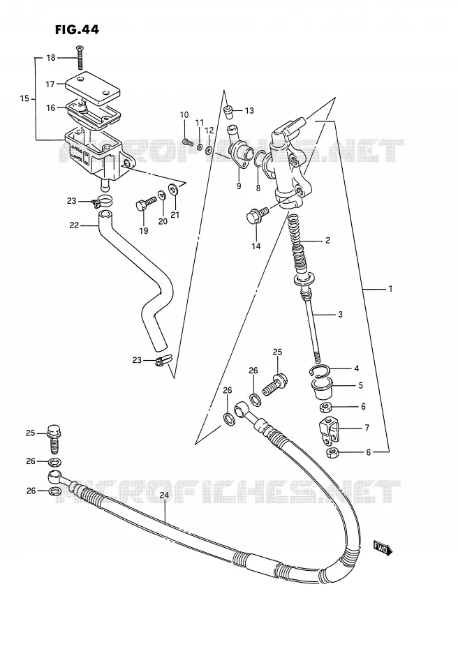 MAITRE CYLINDRE ARRIERE (MODELE L) Suzuki QUAD 250 QUADRACER 1990  LT250RL(E1)