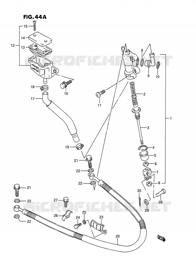 MAITRE CYLINDRE ARRIERE (MODELE M) Suzuki QUAD 250 QUADRACER 1991  LT250RM(E1)