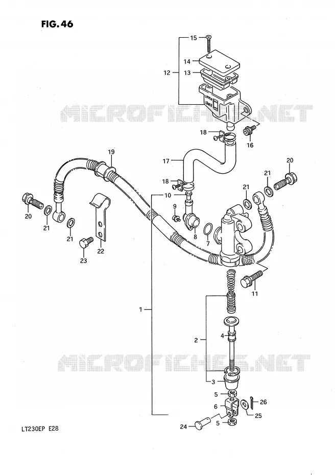 MAITRE CYLINDRE ARRIERE Suzuki QUAD 230 QUADSPORT 1990  LT230EL(E28)