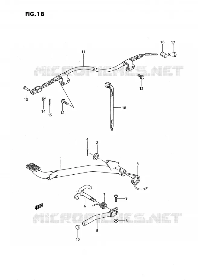 PEDALE DE FREIN Suzuki QUAD 80 QUADSPORT 1990  LT80L(P3)