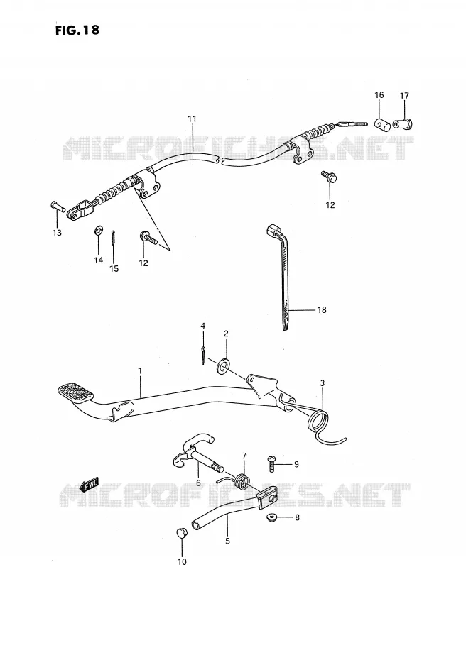 PEDALE DE FREIN Suzuki QUAD 80 QUADSPORT 1992  LT80N(P28)