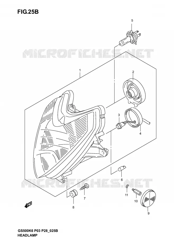 PHARE (GS500FK4/K5/K6) Suzuki MOTO 500 GS-F 2005  GS500FK5(P3)