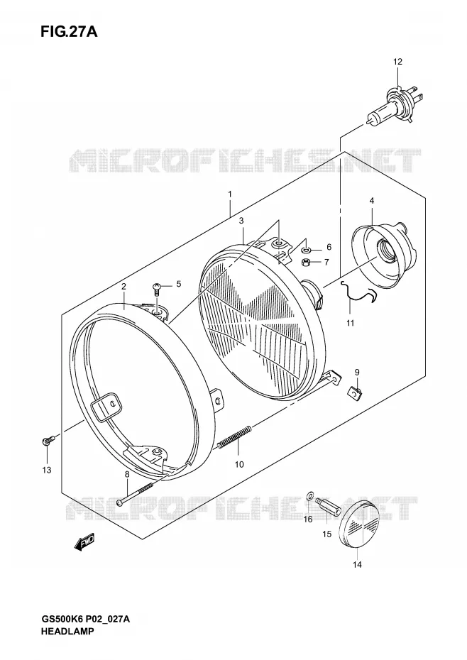 PHARE (GS500K4/K5/K6 P24) Suzuki MOTO 500 GS-E 2005  GS500K5(P19)
