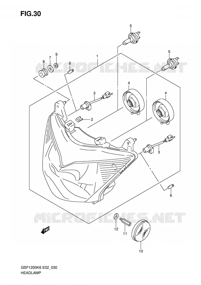 PHARE (GSF1200SK6/SAK6) Suzuki MOTO 1200 BANDIT-S 2006  GSF1200SK6(E2)