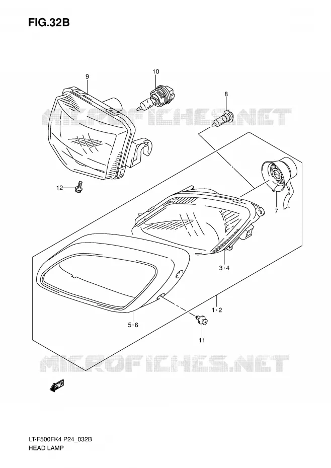 PHARE (MODEL K6/K7) Suzuki QUAD 500 VINSON 2006  LT-F500FK6(P24)