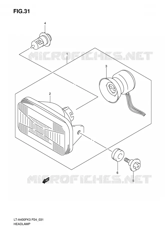 PHARE (MODELE K3/K4) Suzuki QUAD 400 EIGER 2003  LT-A400FK3(P24)