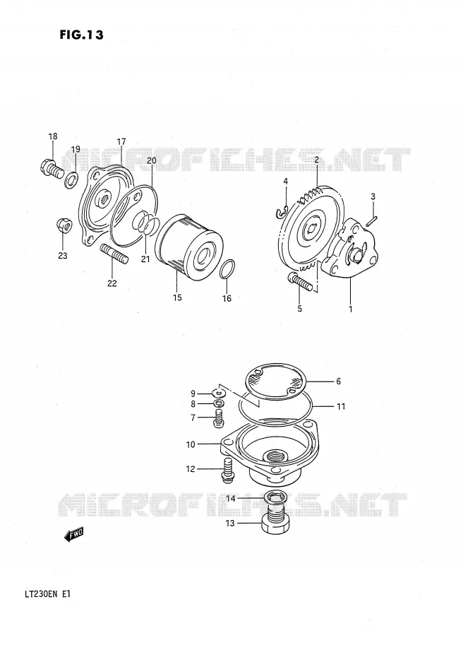 POMPE A HUILE - POMPE A ESSENCE Suzuki QUAD 230 QUADSPORT 1991  LT230EM(E1)