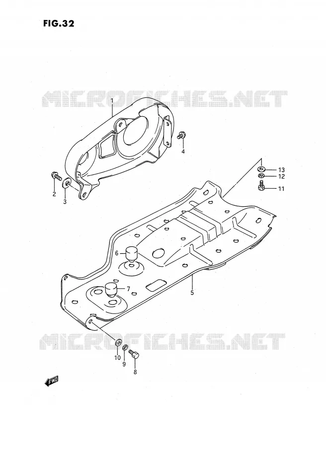 PROTECTION INFERIEURE Suzuki QUAD 80 QUADSPORT 1988  LT80J(P1)
