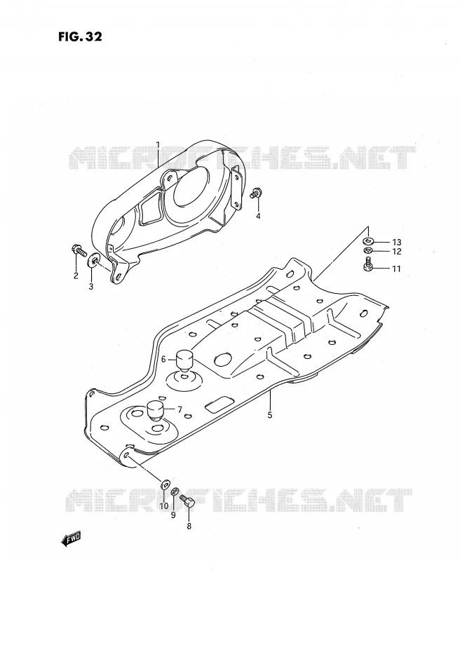 PROTECTION INFERIEURE Suzuki QUAD 80 QUADSPORT 1991  LT80M(P3)