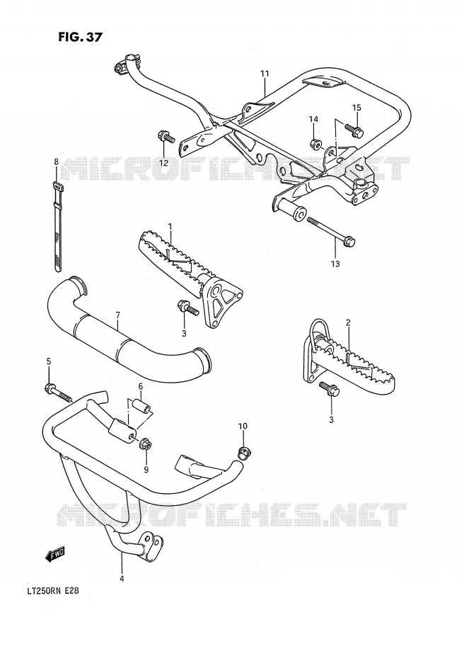 REPOSE PIED (MODELE H/J/K/L) Suzuki QUAD 250 QUADRACER 1987  LT250RH(E28)