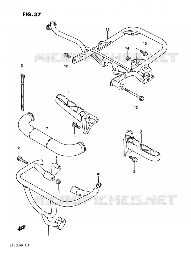 REPOSE PIED (MODELE H/J/K/L) Suzuki QUAD 250 QUADRACER 1991  LT250RM(E3)