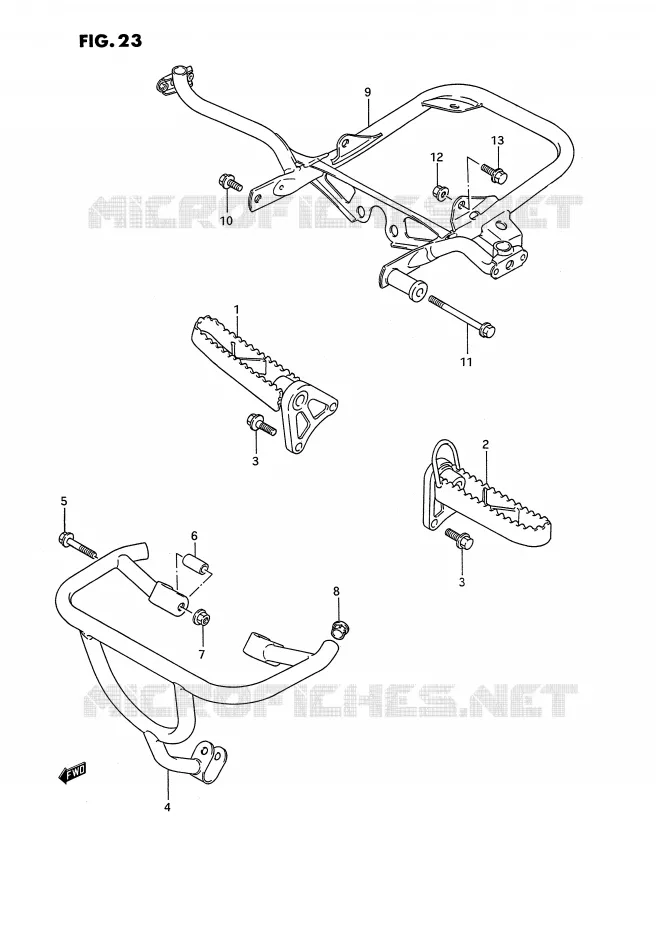 REPOSE PIED (MODELE L) Suzuki QUAD 250 QUADRACER 1991  LT250RM(E1)