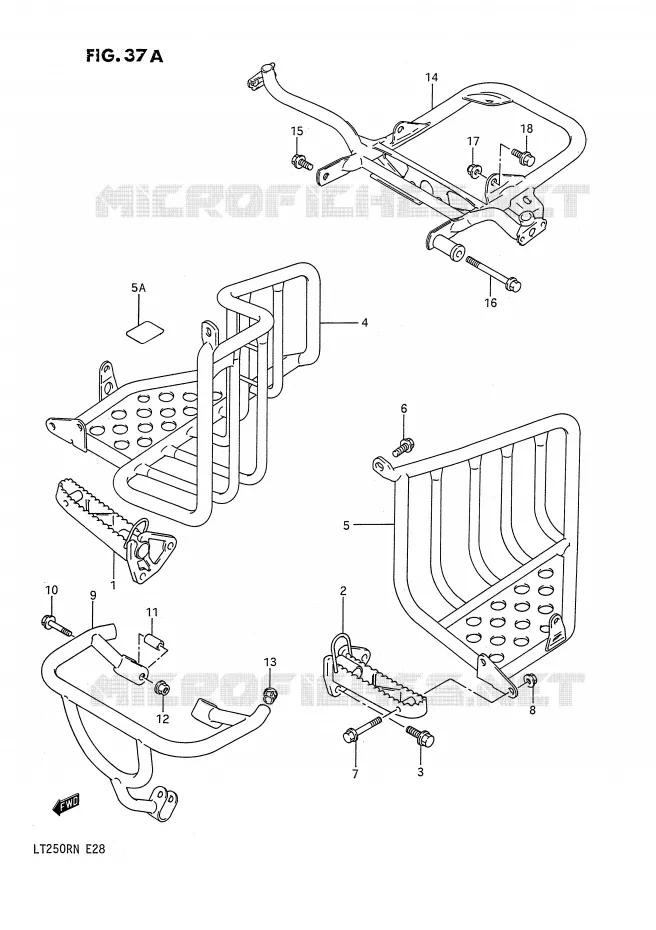 REPOSE PIED (MODELE M/N) Suzuki QUAD 250 QUADRACER 1988  LT250RJ(E28)