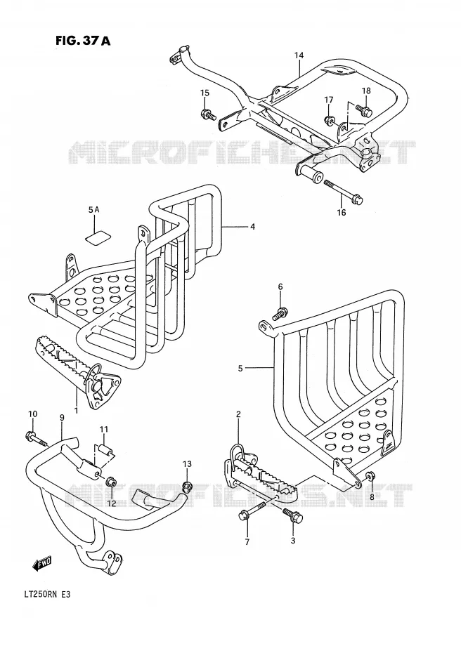 REPOSE PIED (MODELE M/N) Suzuki QUAD 250 QUADRACER 1988  LT250RJ(E3)