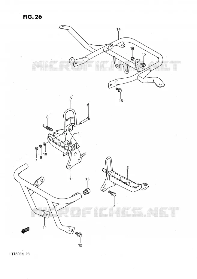 REPOSE PIED Suzuki QUAD 160 QUADRUNNER 1989  LT160EK(P3)