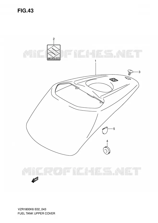 RESERVOIR D'ESSENCE - COUVERCLE SUPERIEUR Suzuki MOTO 1800 INTRUDER 2007  VZR1800ZU2K7(E2)