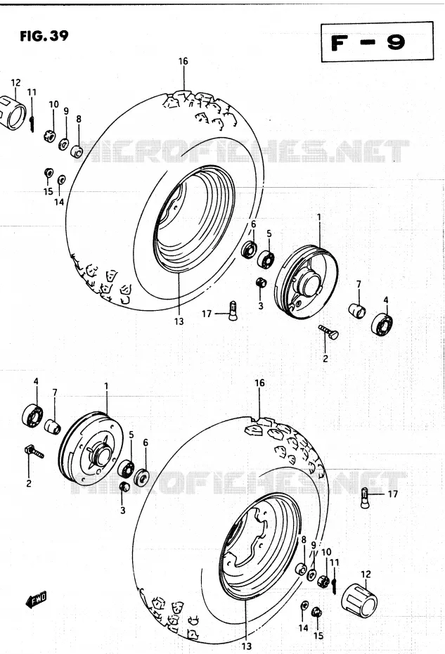 ROUE AVANT Suzuki QUAD 250 QUADRUNNER 1986  LT250EFG(F/2/G)