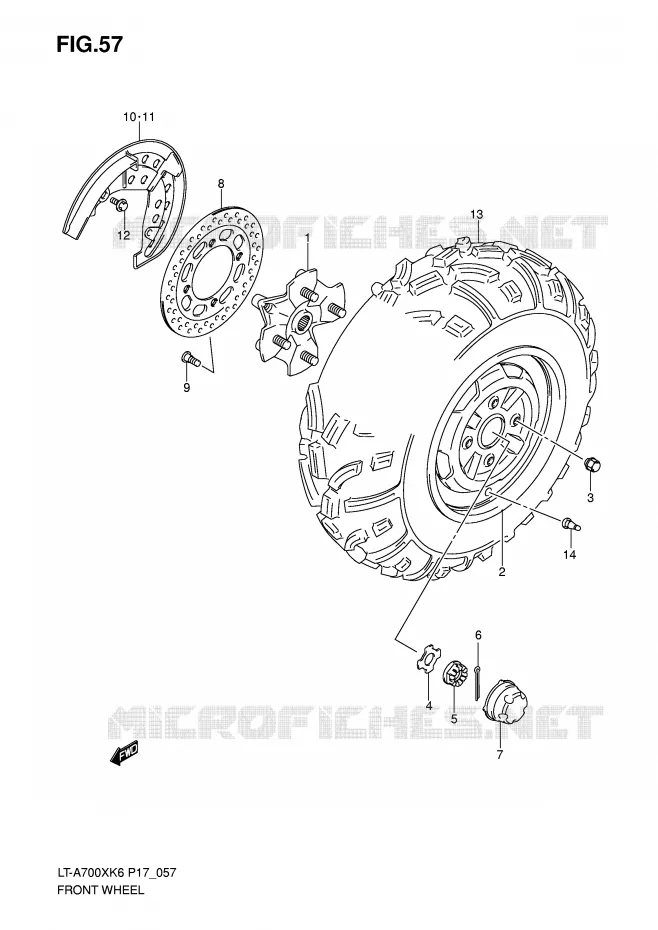 ROUE AVANT Suzuki QUAD 700 KINGQUAD 2007  LT-A700XK7(P17)