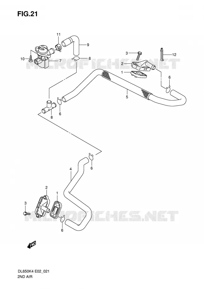 SYSTEME RECYCLAGE GAZ ECHAPPEMENT Suzuki MOTO 650 V-STROM 2004  DL650K4(E2)