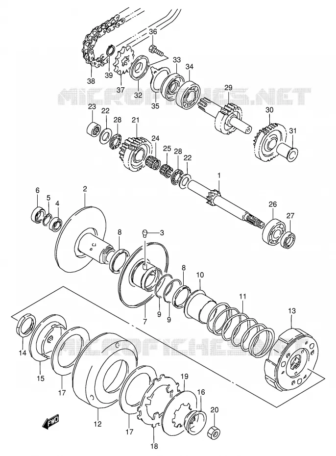TRANSMISSION (2) Suzuki QUAD 80 QUADSPORT 2000  LT80Y(P3/P28)