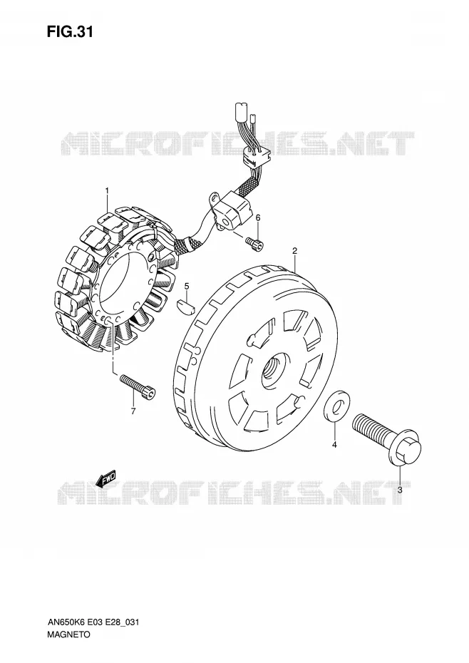 ALLUMAGE ROTOR - STATOR Suzuki SCOOTER 650 BURGMAN 2008  AN650K8(E3/E28)