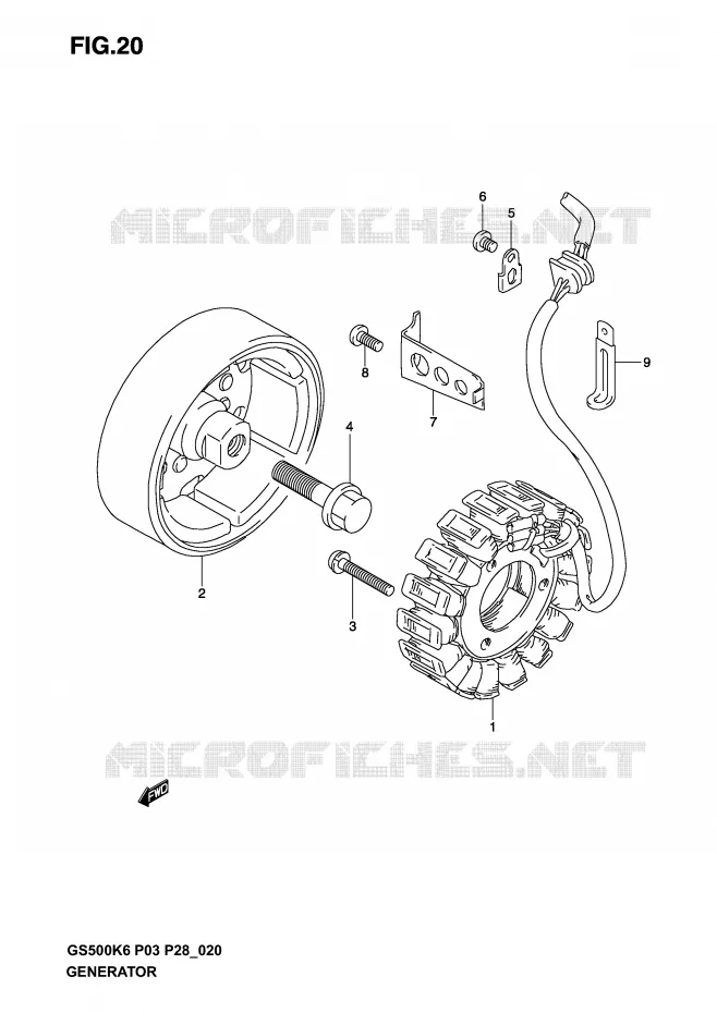 ALTERNATEUR Suzuki MOTO 500 GS-F 2004  GS500FK4(P3)