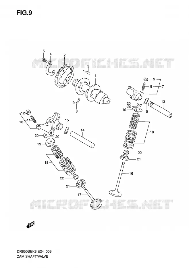 ARBRE A CAMES - SOUPAPES Suzuki MOTO 650 DR 2007  DR650SEK7(E24)