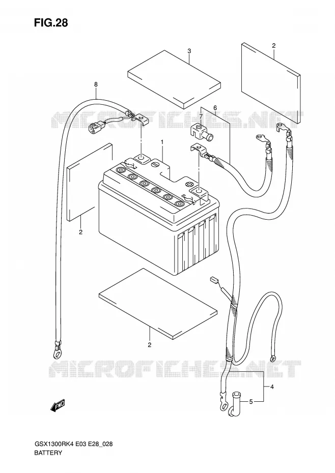 BATTERIE Suzuki MOTO 1300 HAYABUSA 2006  GSX1300RK6(E3/E28)