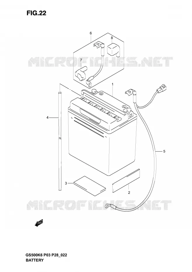 BATTERIE Suzuki MOTO 500 GS-E 2005  GS500K5(P3)