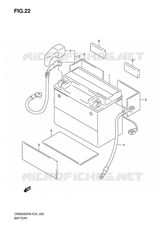 BATTERIE Suzuki MOTO 650 DR 2010  DR650SEL0(E24)