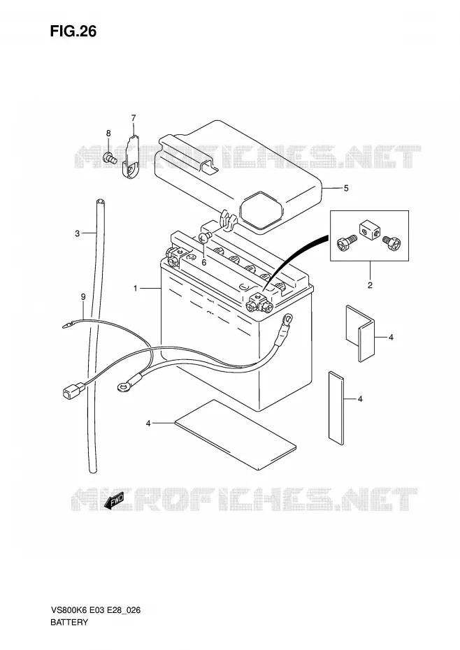 BATTERIE Suzuki MOTO 800 INTRUDER 2006  VS800K6(E3/E28)