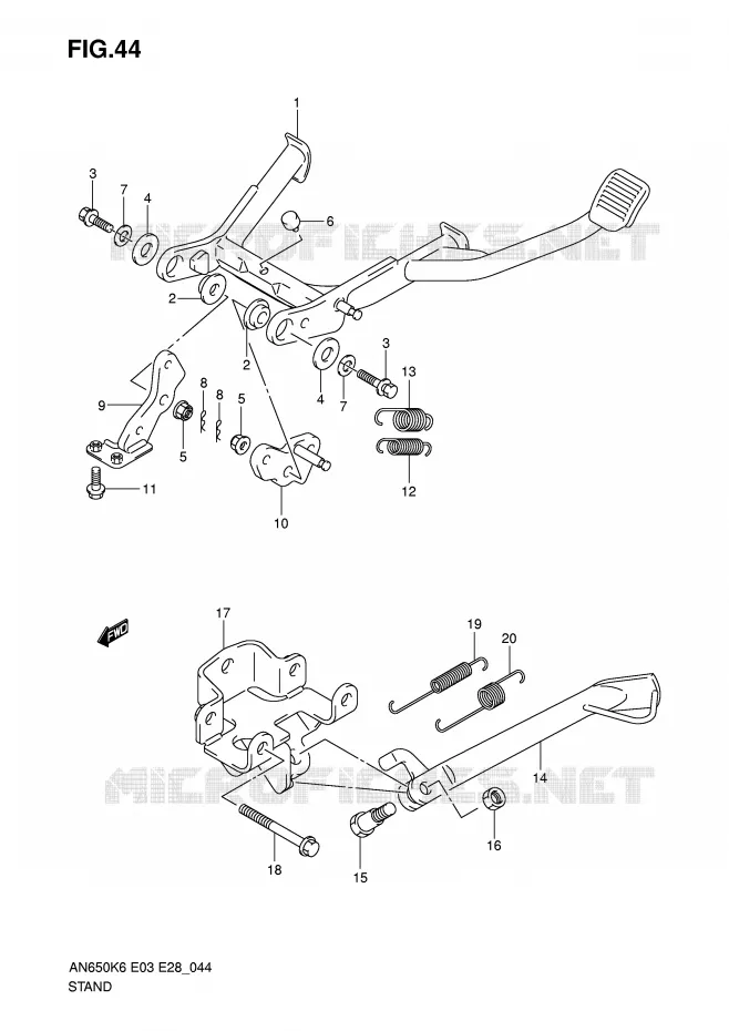BEQUILLE Suzuki SCOOTER 650 BURGMAN 2007  AN650AK7(E3/E28)