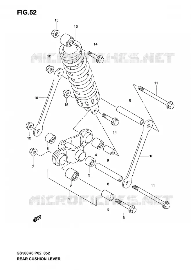 BIELLETTE D'AMORTISSEUR (MODELE K3) Suzuki MOTO 500 GS-F 2005  GS500FUK5(P19)
