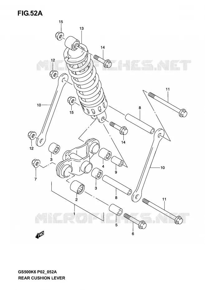 BIELLETTE D'AMORTISSEUR (MODELE K4/K5/K6) Suzuki MOTO 500 GS-E 2005  GS500UK5(P19)