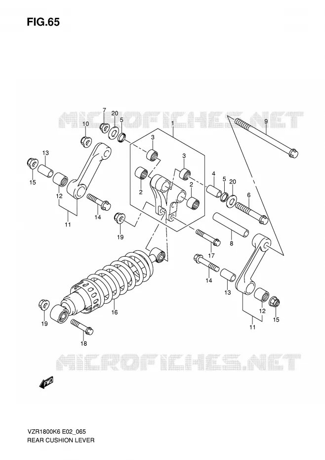 BIELLETTE DE SUSPENSION ARRIERE Suzuki MOTO 1800 INTRUDER 2007  VZR1800ZK7(E2)