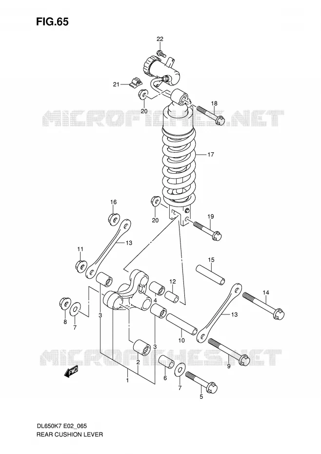 BIELLETTE DE SUSPENSION ARRIERE Suzuki MOTO 650 V-STROM 2009  DL650AK9(E2)