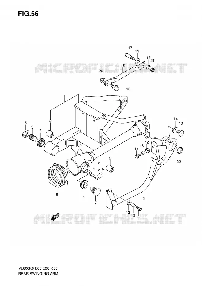 BRAS OSCILLANT ARRIERE Suzuki MOTO 800 INTRUDER 2007  VL800CK7(E3/E28)