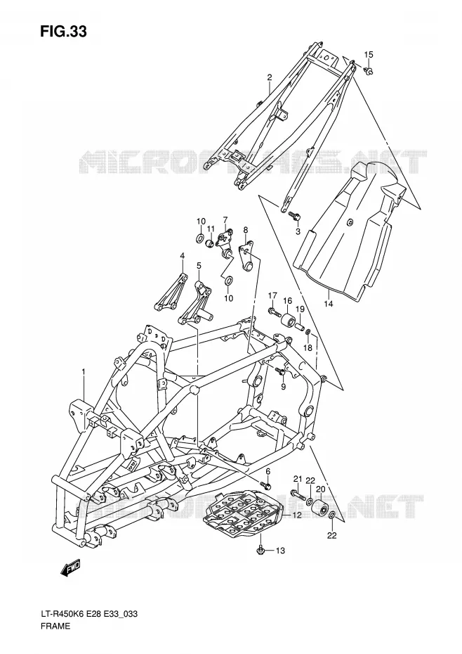 CADRE (MODEL K6/K7/K8) Suzuki QUAD 450 QUADRACER 2008  LT-R450K8(E28/E33)