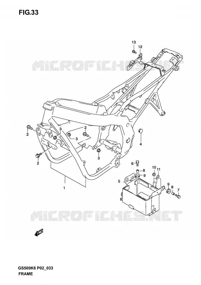 CADRE (MODELE K3) Suzuki MOTO 500 GS-F 2005  GS500FK5(P19)