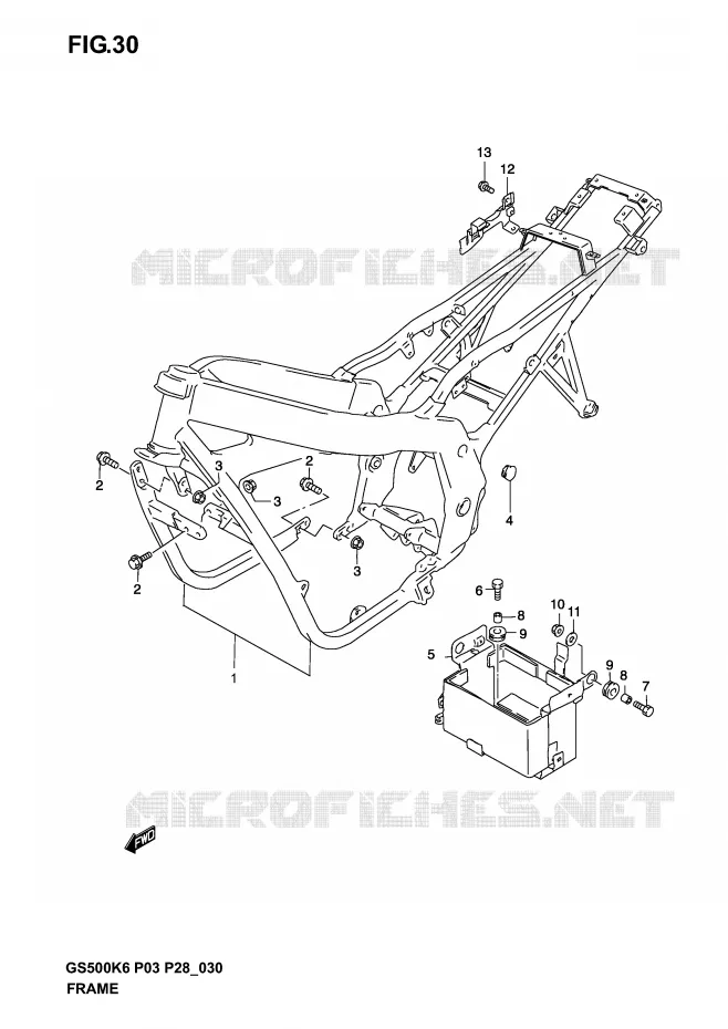 CADRE (MODELE K3) Suzuki MOTO 500 GS-F 2006  GS500FK6(P3)