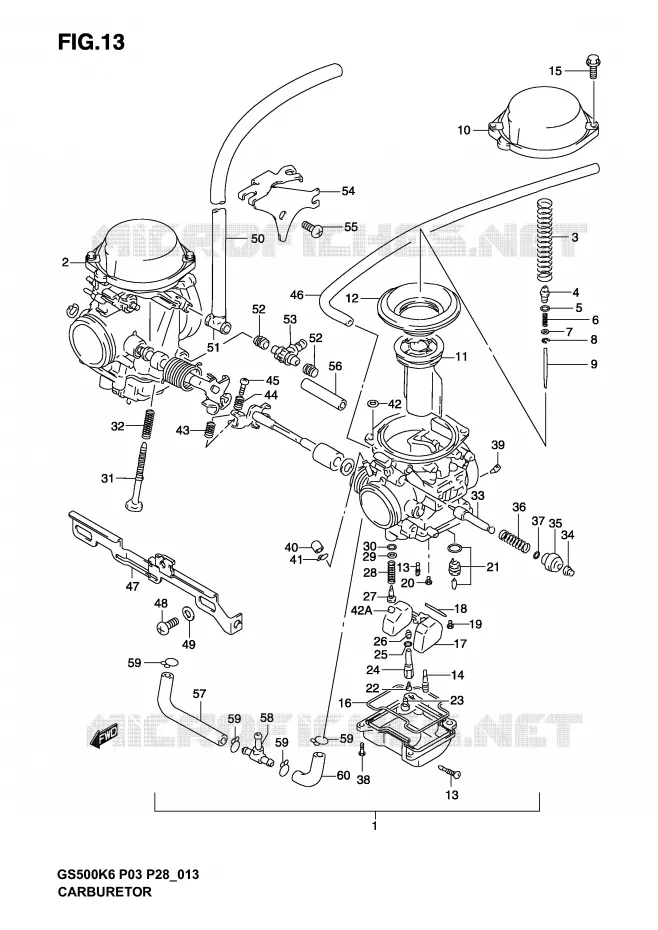 CARBURATEUR (MODELE K3) Suzuki MOTO 500 GS-F 2006  GS500FK6(P3)