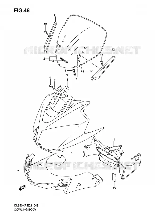 CARENAGES - ETIQUETTES Suzuki MOTO 650 V-STROM 2009  DL650AK9(E2)