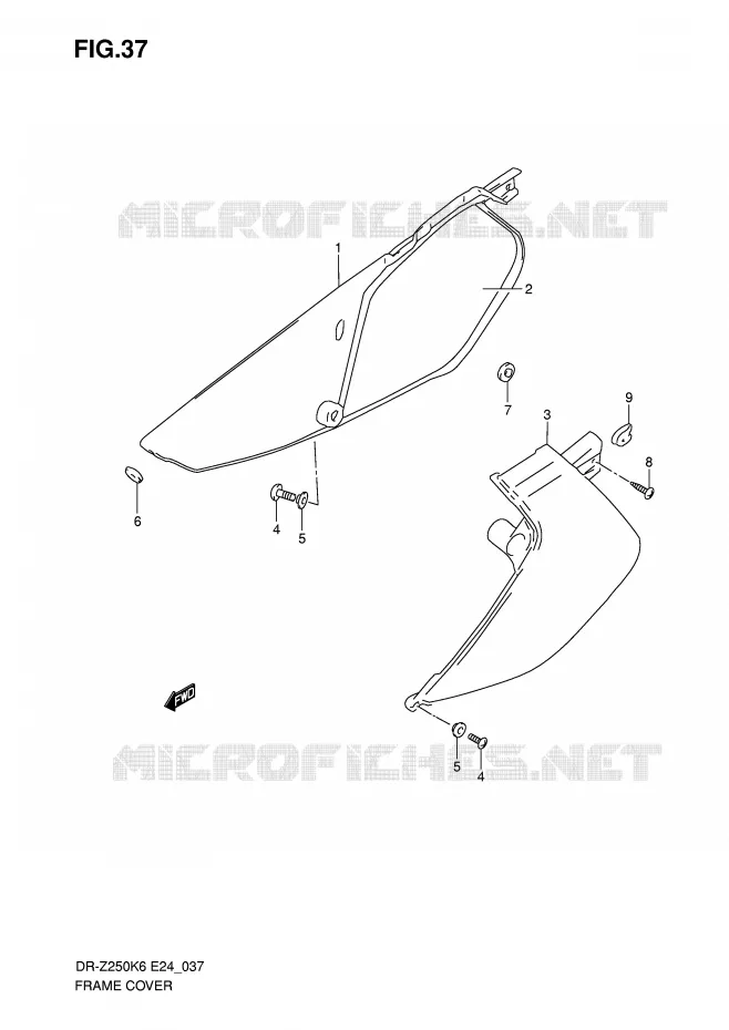 CARENAGES ARRIERE Suzuki MOTO 400 DR-Z 2009  DR-Z250K9(E24)