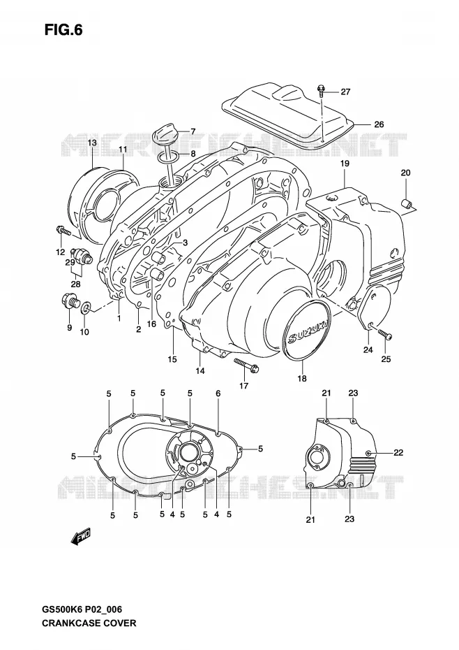 CARTER Suzuki MOTO 500 GS-E 2006  GS500K6(P19)