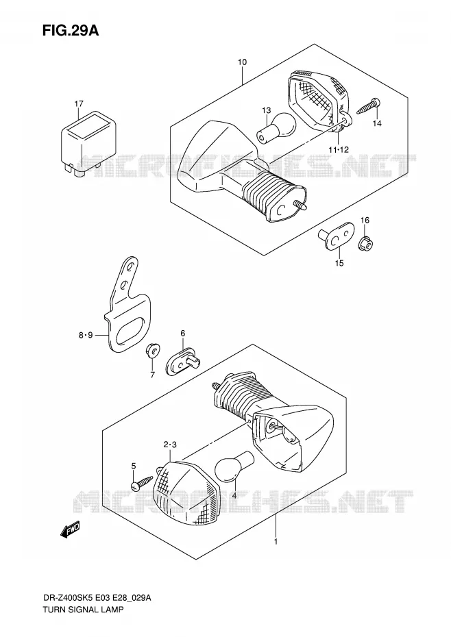 CLIGNOTANTS (MODEL K6/K7/K8) Suzuki MOTO 400 DR-Z 2005  DR-Z400SK5(E3/E28)