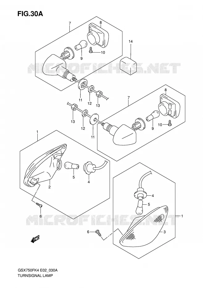 CLIGNOTANTS (MODELE K6) Suzuki MOTO 750 GSX-F 2006  GSX750FK6(E2)